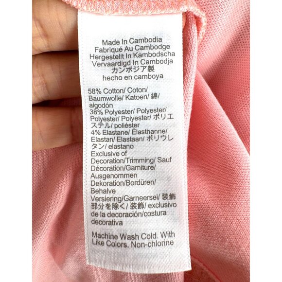 J.Crew Flex piqué polo shirt light guava preppy classic preppy 90s sz L - Picture 7 of 7